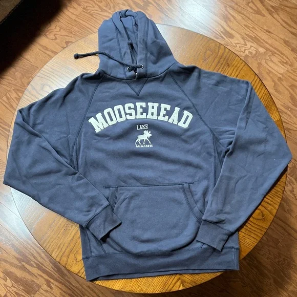 Women's Medium Navy Blue Maine, Moosehead Lake, Sweatshirt, Hoodie - Picture 3 of 9